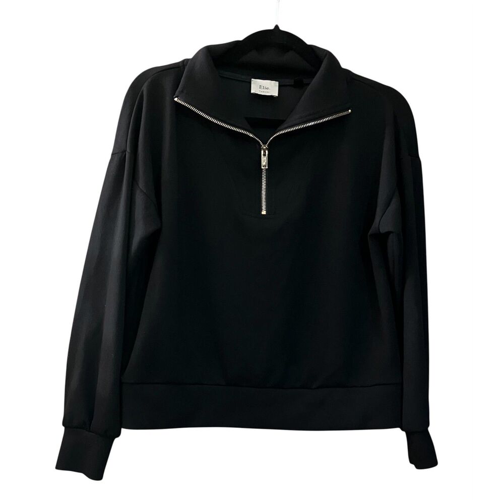 Elie Tahari quarter zip boxy lightweight sweatshirt